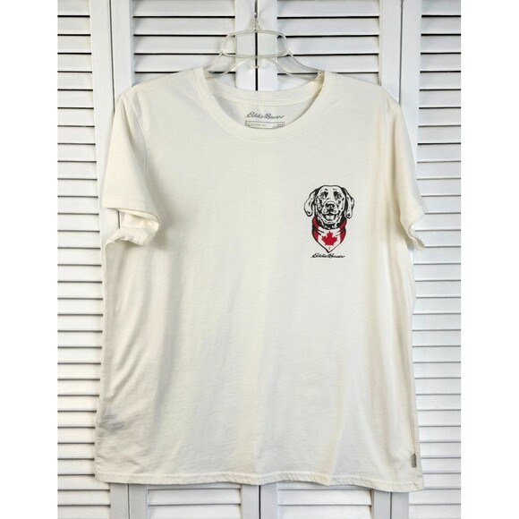 Eddie Bauer Graphic T-Shirt Canada Dog Logo Women’s Size L Cotton - Picture 1 of 9